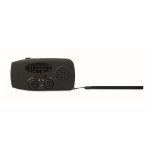 Kit de emergência 3 em 1 com rádio AM/FM e lanterna LED em saco térmico cor preto