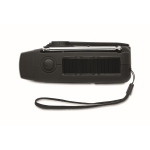 Kit de emergência 3 em 1 com rádio AM/FM e lanterna LED em saco térmico cor preto