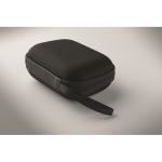 Kit de emergência 3 em 1 com rádio AM/FM e lanterna LED em saco térmico cor preto vista fotografia
