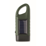 Lanterna de plástico rígido de 3 LED com painel solar e dínamo manual cor verde-escuro sétima vista