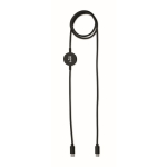 Cabo de carregamento e transferência de dados com carregador smartwatch cor preto vista principal