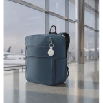 Mochila de viagem em nylon repelente à água com vários bolsos 20 L cor azul segunda vista conjunto