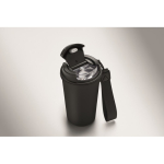 Copo térmico em aço inox reciclado com asa e sistema anti-fugas 400 ml cor preto vista fotografia segunda vista