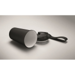 Copo térmico em aço inox reciclado com asa e sistema anti-fugas 400 ml cor preto vista fotografia terceira vista