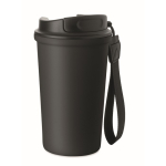 Copo térmico em aço inox reciclado com asa e sistema anti-fugas 400 ml cor preto oitava vista