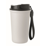 Copo térmico em aço inox reciclado com asa e sistema anti-fugas 400 ml cor branco oitava vista