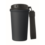 Copo térmico em aço inox reciclado com asa e sistema anti-fugas 400 ml cor azul-marinho quarta vista