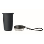 Copo térmico em aço inox reciclado com asa e sistema anti-fugas 400 ml cor azul-marinho sexta vista