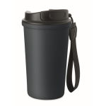 Copo térmico em aço inox reciclado com asa e sistema anti-fugas 400 ml cor azul-marinho oitava vista