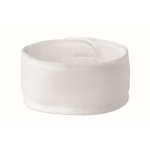 Fita de cabelo ajustável em microfibra para cuidados faciais cor branco segunda vista