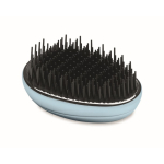 Escova de plástico e alumínio para cabelo com função desembaraçante cor azul-claro segunda vista