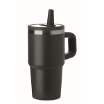 Copo térmico em aço inoxidável reciclado com tampa e palhinha 500ml cor preto