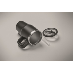 Copo térmico em aço inoxidável reciclado com tampa e palhinha 500ml cor preto vista fotografia quinta vista