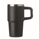 Copo térmico em aço inoxidável reciclado com tampa e palhinha 500ml cor preto oitava vista