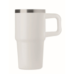 Copo térmico em aço inoxidável reciclado com tampa e palhinha 500ml cor branco oitava vista