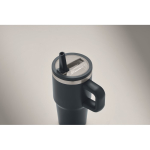 Copo térmico em aço inoxidável reciclado com tampa e palhinha 500ml cor azul-marinho vista fotografia quarta vista