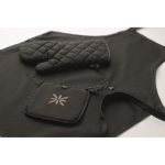 Conjunto cozinha em algodão reciclado com costuras acolchoadas 180 g/m² cor preto segunda vista principal