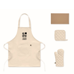 Conjunto cozinha em algodão reciclado com costuras acolchoadas 180 g/m² cor bege vista principal