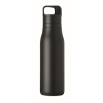 Garrafa térmica aço inoxidável reciclado com asa e tampa 500 ml cor preto quinta vista