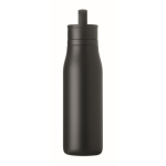 Garrafa térmica aço inoxidável reciclado com asa e tampa 500 ml cor preto sexta vista