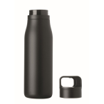 Garrafa térmica aço inoxidável reciclado com asa e tampa 500 ml cor preto sétima vista