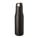 Garrafa térmica aço inoxidável reciclado com asa e tampa 500 ml cor preto oitava vista