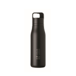 Garrafa térmica aço inoxidável reciclado com asa e tampa 500 ml cor preto vista principal