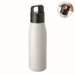 Garrafa térmica aço inoxidável reciclado com asa e tampa 500 ml cor branco