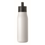 Garrafa térmica aço inoxidável reciclado com asa e tampa 500 ml cor branco sexta vista