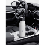 Garrafa térmica aço inoxidável reciclado com asa e tampa 500 ml cor branco segunda vista conjunto 2
