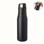 Garrafa térmica aço inoxidável reciclado com asa e tampa 500 ml cor azul-marinho