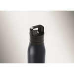 Garrafa térmica aço inoxidável reciclado com asa e tampa 500 ml cor azul-marinho vista fotografia terceira vista