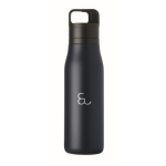 Garrafa térmica aço inoxidável reciclado com asa e tampa 500 ml cor azul-marinho vista principal quinta vista
