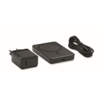 Conjunto de viagem com powerbank magnético 5.000mAh e carregador USB-C cor preto terceira vista