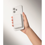 Conjunto de viagem com powerbank magnético 5.000mAh e carregador USB-C cor branco vista fotografia quinta vista