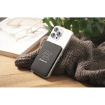 Powerbank magnética ultrafina em alumínio reciclado com cabo 5.000mAh cor preto vista conjunto principal