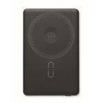 Powerbank magnética em alumínio reciclado com cabo e anel 5.000mAh cor preto oitava vista