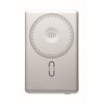 Powerbank magnética em alumínio reciclado com cabo e anel 5.000mAh cor prateado mate oitava vista