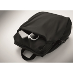 Mochila de nylon repelente à água compatível com portátil de 16” cor preto vista fotografia quinta vista