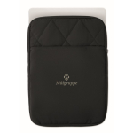 Capa para portátil em nylon acolchoado com bolso frontal 15'' cor preto vista principal terceira vista