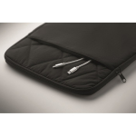 Capa para portátil em nylon acolchoado com bolso frontal 15'' cor preto vista fotografia quinta vista
