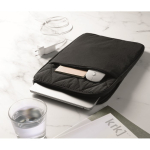Capa para portátil em nylon acolchoado com bolso frontal 15'' cor preto segunda vista conjunto