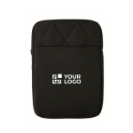 Capa para portátil em nylon acolchoado com bolso frontal 15'' cor preto vista principal