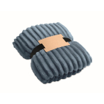 Manta de polar às riscas com fita e cartão kraft 450 g/m² cor preto mate