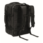 Mochila extensível RPET 600D com compartimentos e fita de trolley 20L cor preto segunda vista
