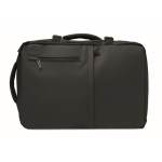 Mochila extensível RPET 600D com compartimentos e fita de trolley 20L cor preto oitava vista