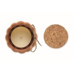 Porta-velas de vidro com tampa de cortiça e vela com aroma a baunilha cor castanho quinta vista