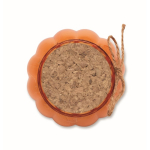 Porta-velas de vidro com tampa de cortiça e vela com aroma a baunilha cor cor-de-laranja sexta vista