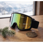Óculos de ski com lente espelhada, proteção UV400 e anti-riscos cor cor-de-laranja vista conjunto