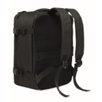 Mochila de cabine extensível em RPET 600D com vários bolsos 20 L cor preto terceira vista